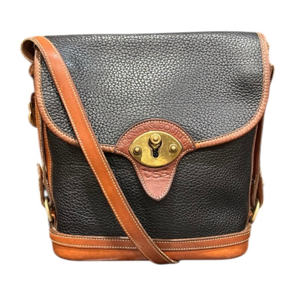 Dooney & Bourke Black and Brown Leather Crossbody Bag